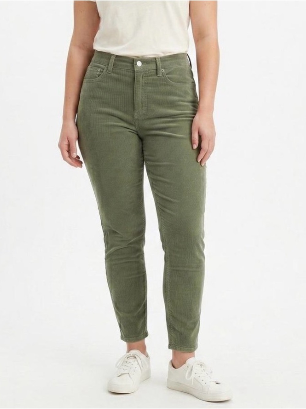 American Eagle High Rise Jegging Olive Green Cordoroy Pants Size 16 Long
